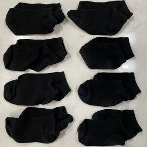 Set of 8 Pairs of Black Ankle Socks - Girls